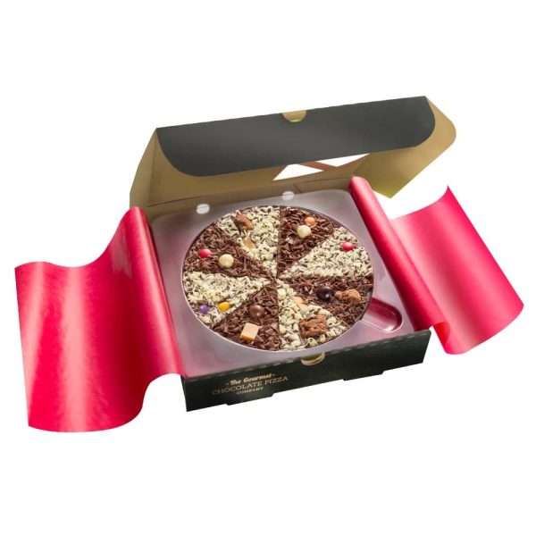 Delicious Dilemma chocolate pizza in a pizza box