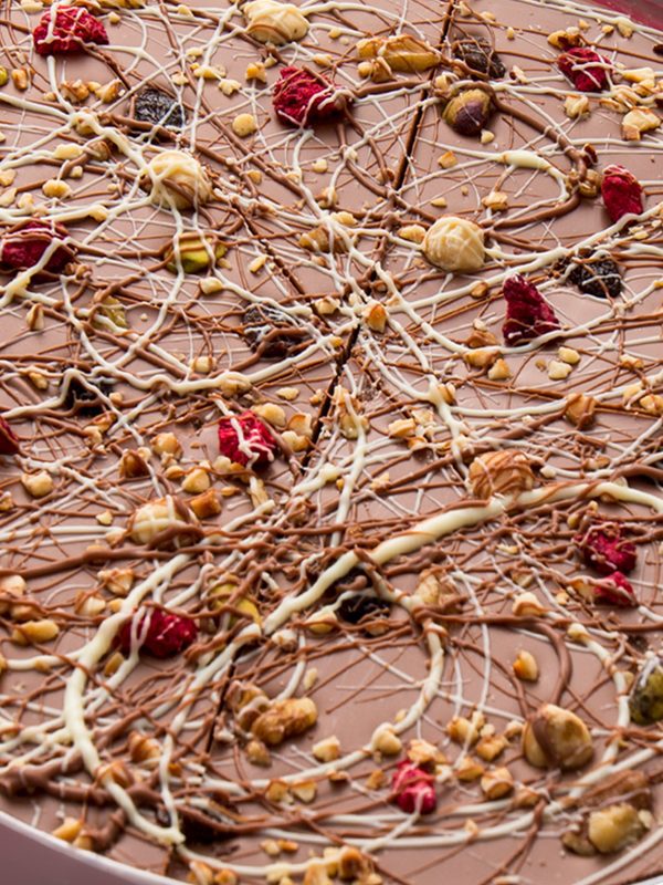 Close up image of Crazy Crunch chocolate pizza