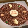 Close up 7" Christmas chocolate pizza