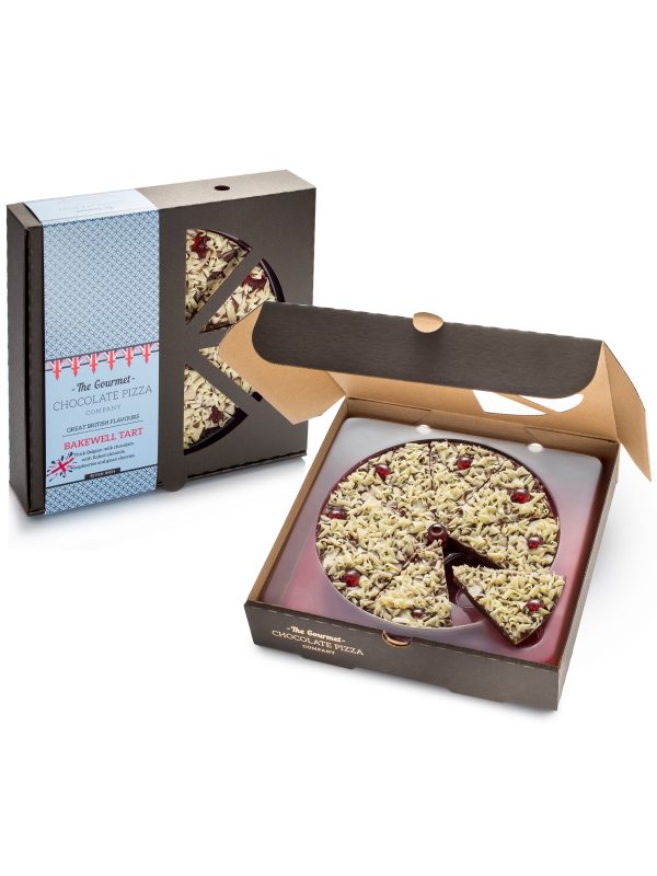 7" Bakewell Tart chocolate pizza in open box