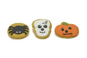 3 different Halloween iced biscuits