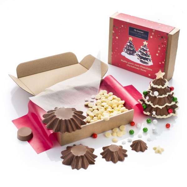 Chocolate Christmas tree kit with contents on display