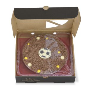 Yellow 7" football chocolate pizza